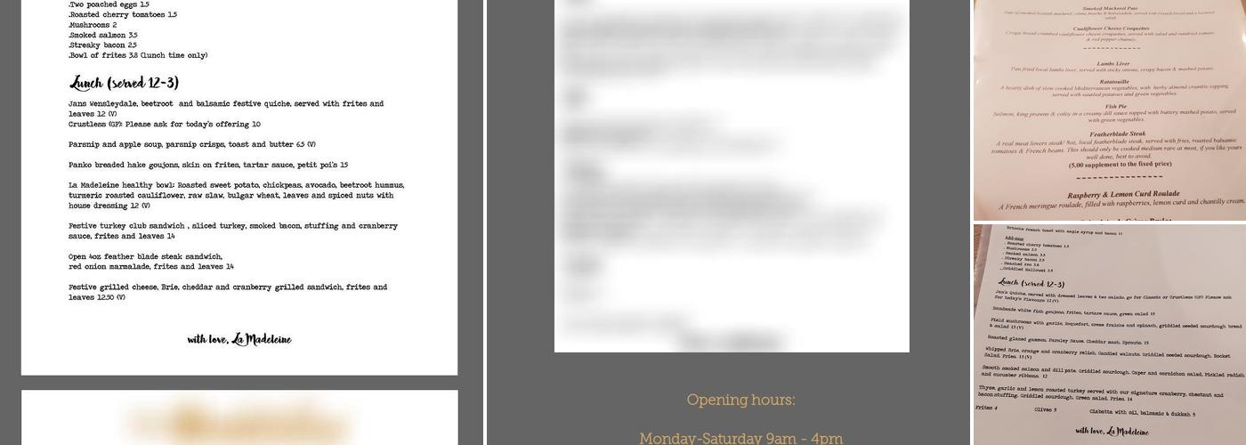 La Madeleine Menu
