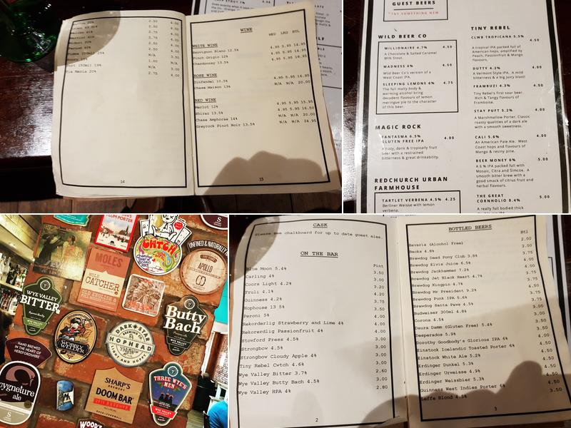 Gordon Bennetts Menu