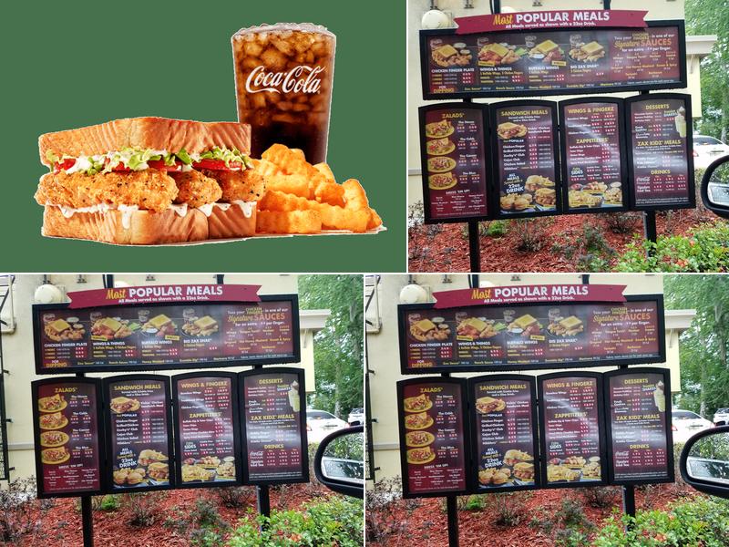 Zaxbys Chicken Fingers & Buffalo Wings Menu