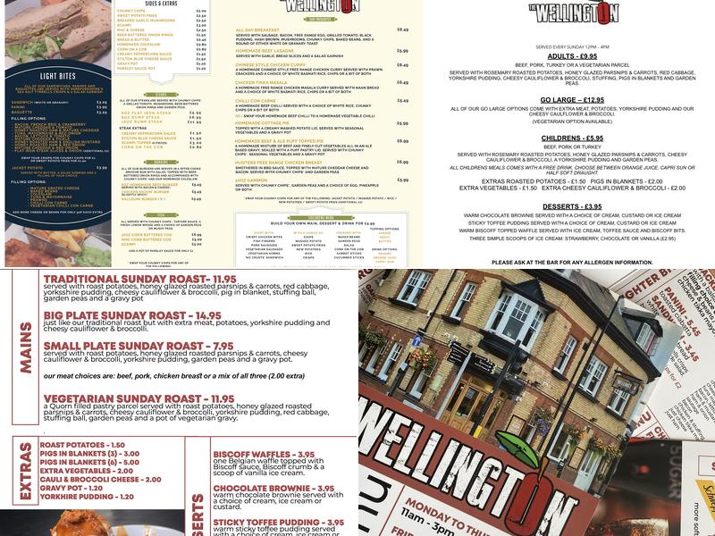 The Wellington Menu