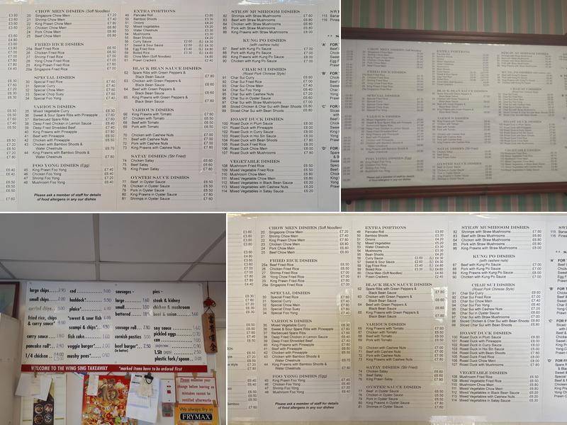 Wing Sing Menu