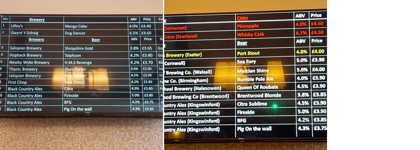 The Orange Tree Hereford Menu