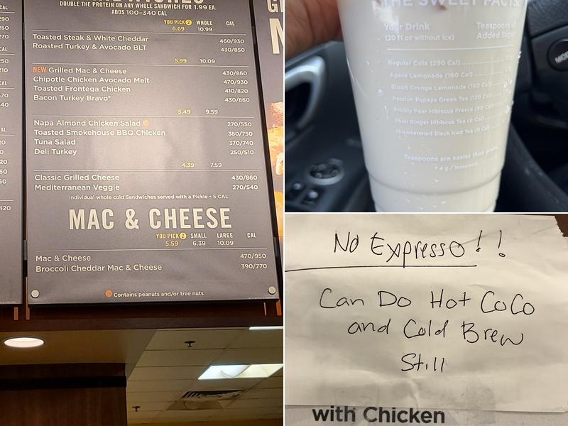 Panera Bread Menu