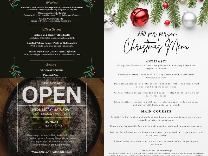 Basil and Co Ristorante Italiano Menu