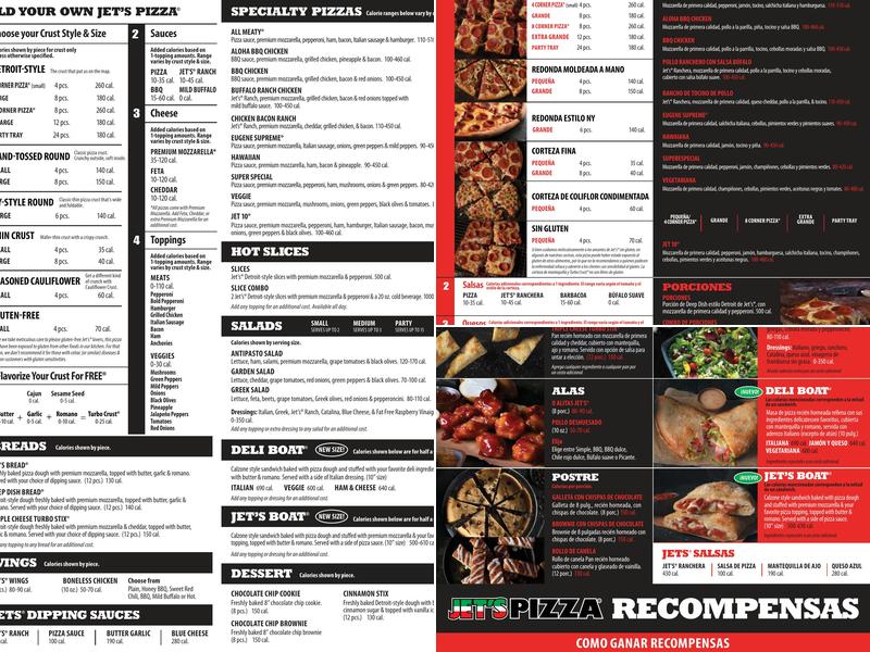 Jet's Pizza Menu