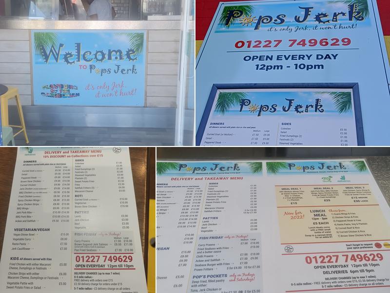 Pops Jerk Menu