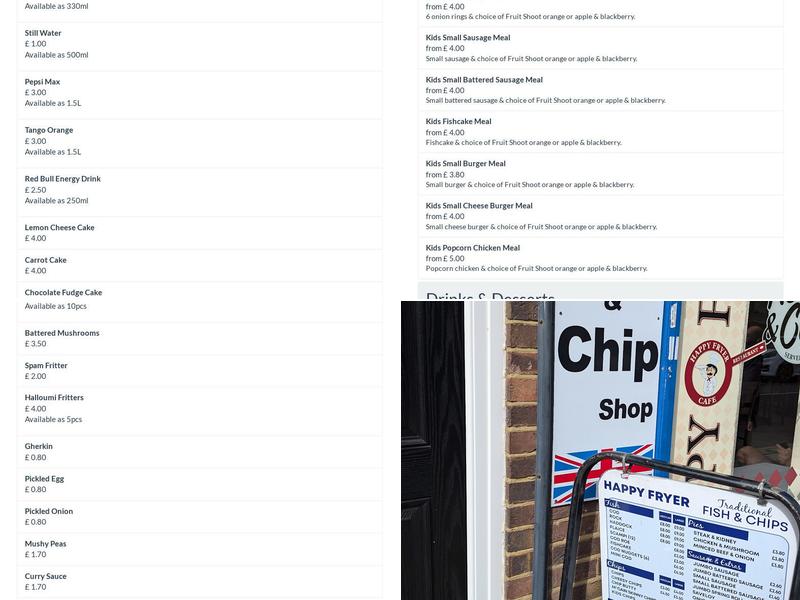 Happy Fryer Menu