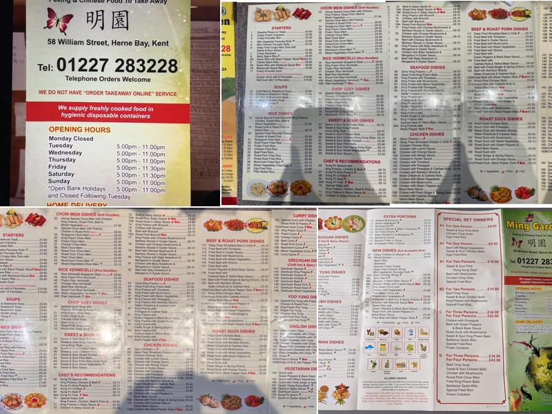 Ming Garden Menu