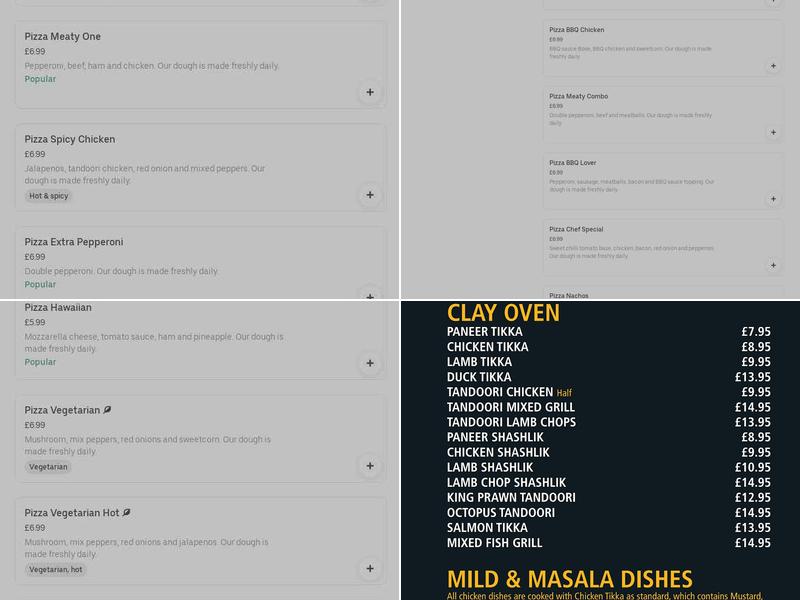 Rahman's Golden Oven Menu