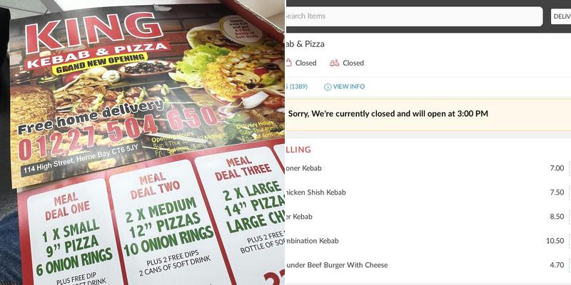 King Kebab & Pizza Menu