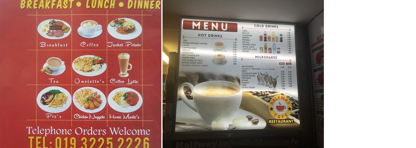 Halfway Cafe Menu