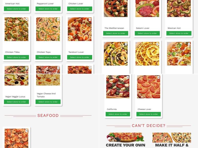 Tops Pizza Menu