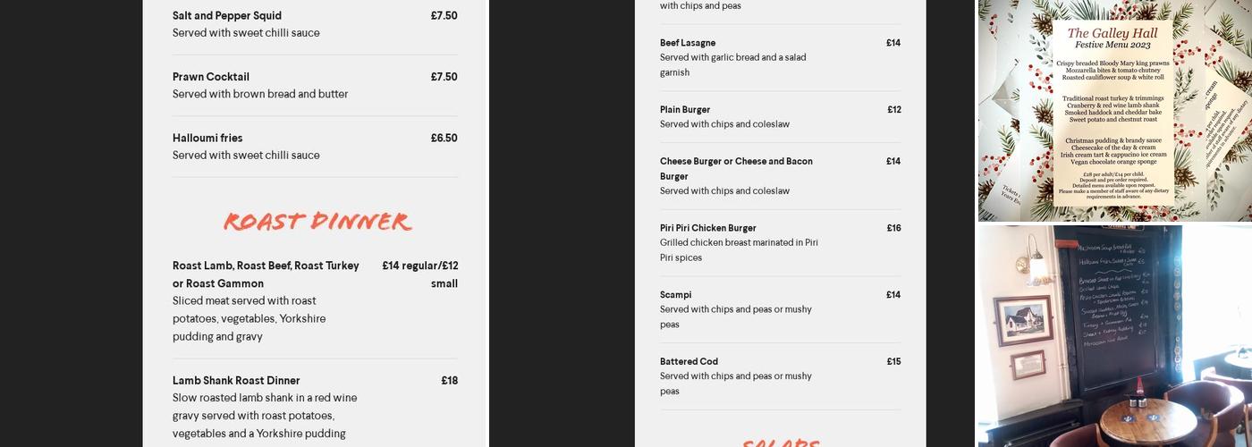 The Galley Hall Menu
