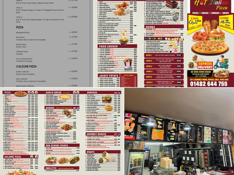 Hot Italian Pizza Menu