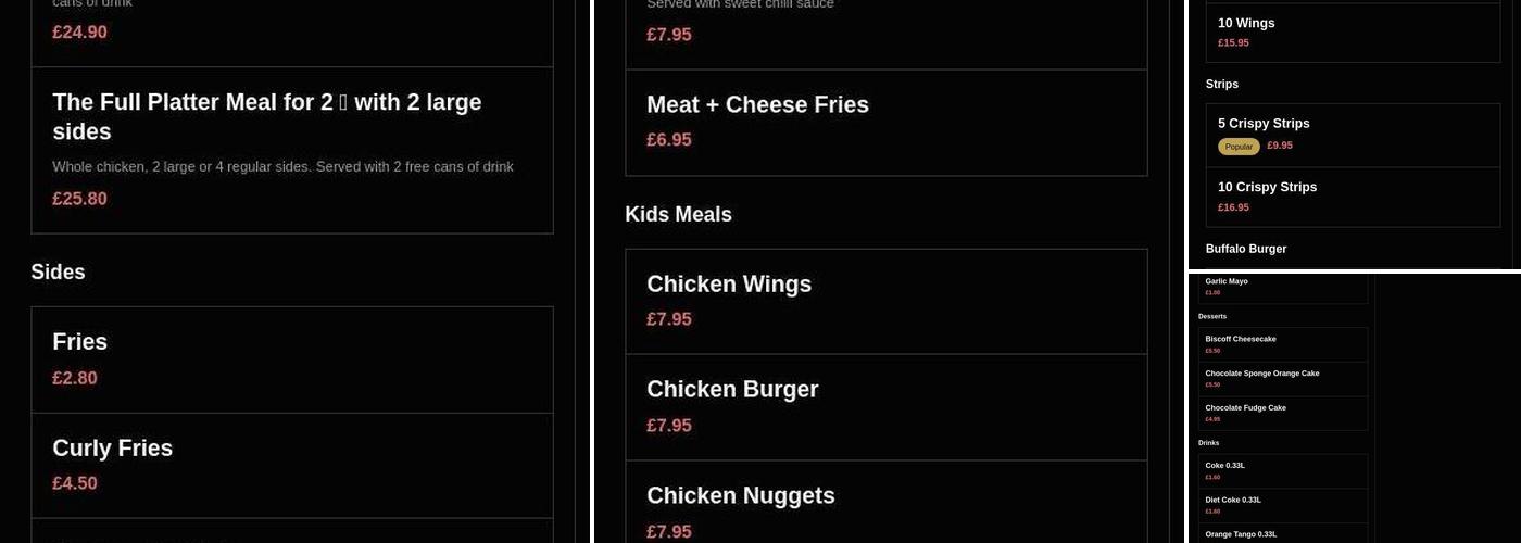 Inaya's Takeaway Menu