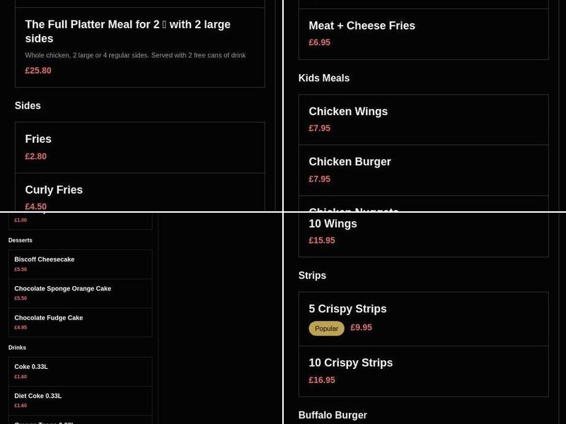 Inaya's Takeaway Menu