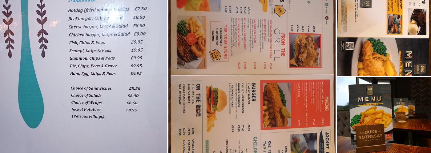 The Duke of Rothesay Menu