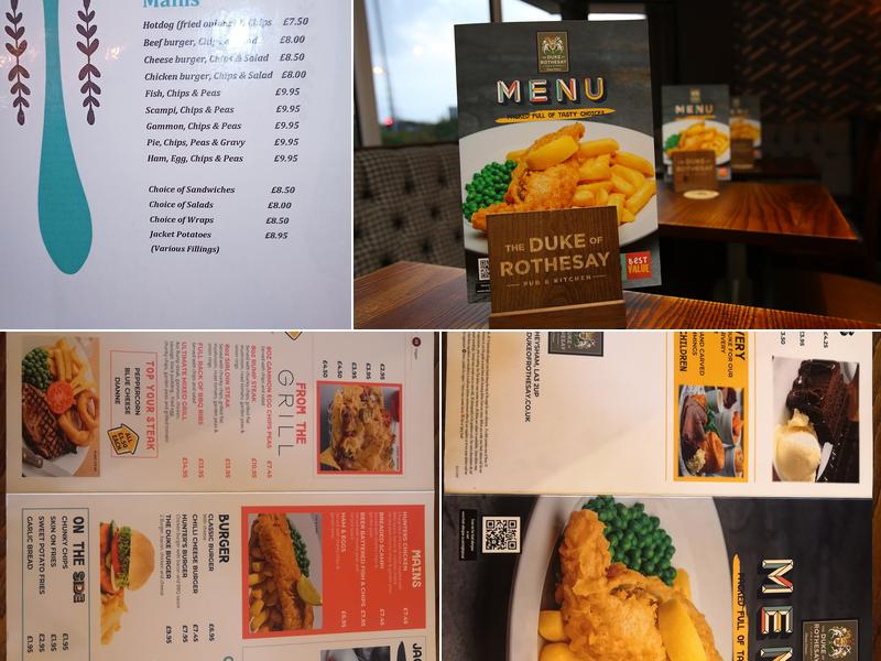 The Duke of Rothesay Menu