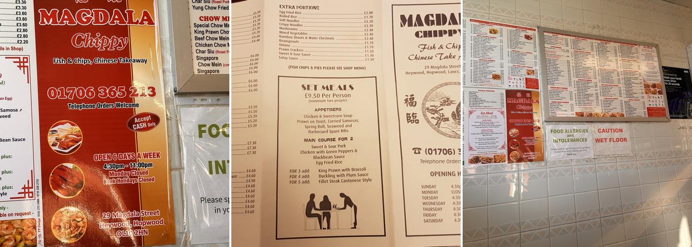 Magdala Chippy Menu