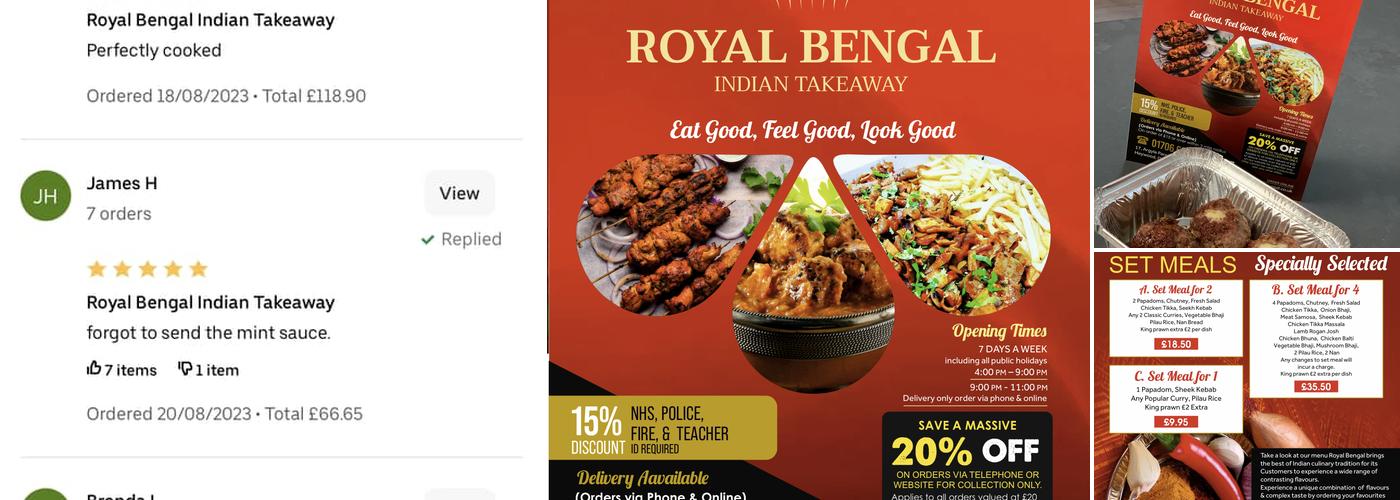 Royal Bengal Indian Takeaway Menu