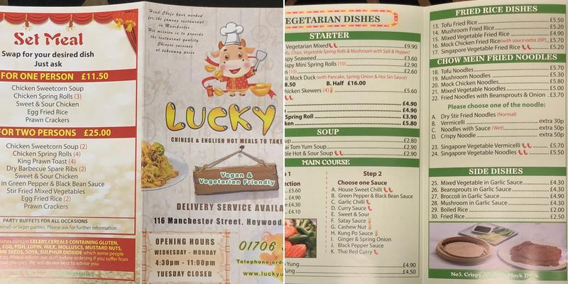 Lucky U Menu