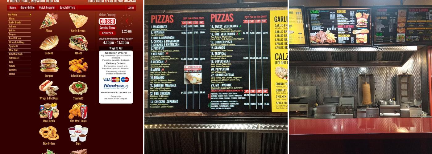 Grano Pizza Menu