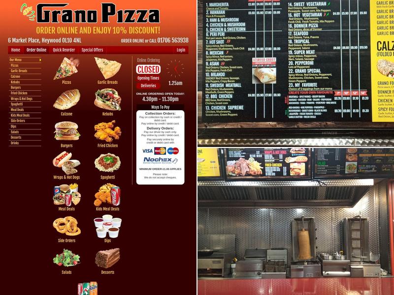 Grano Pizza Menu