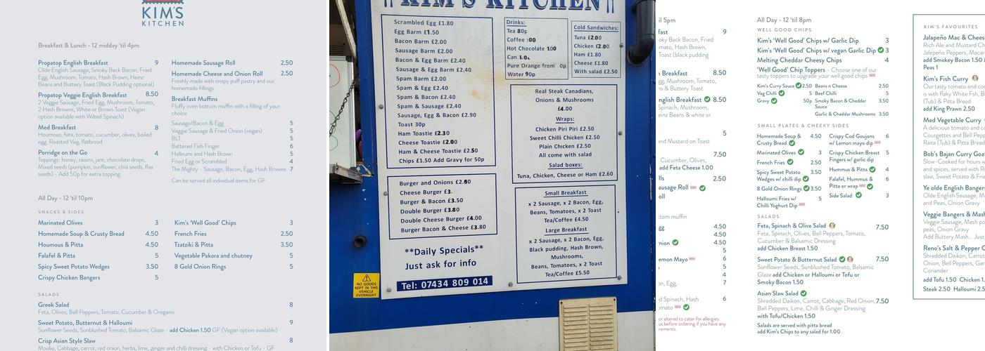 Kim's Kitchen Menu