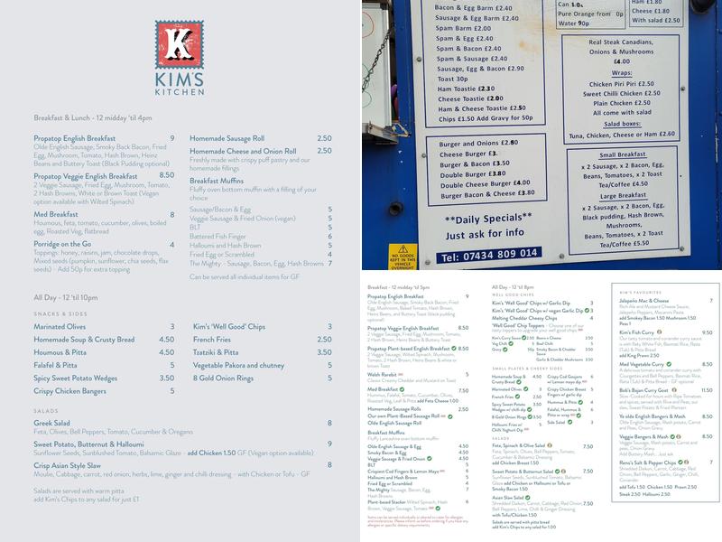 Kim's Kitchen Menu