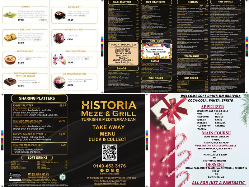 Historia Meze grill Menu