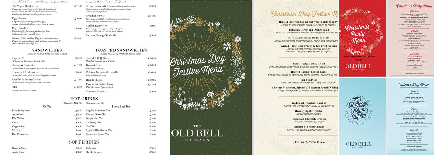 The Old Bell Country Inn Menu