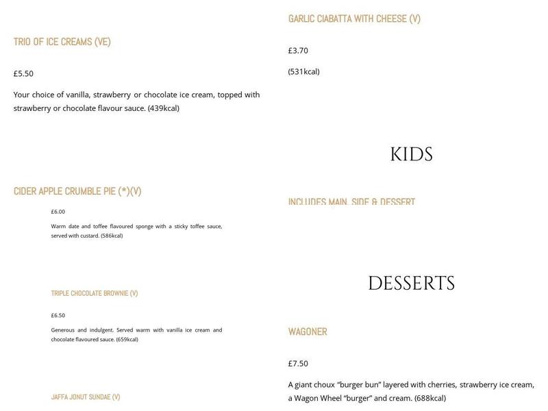 The Cherry Tree Menu