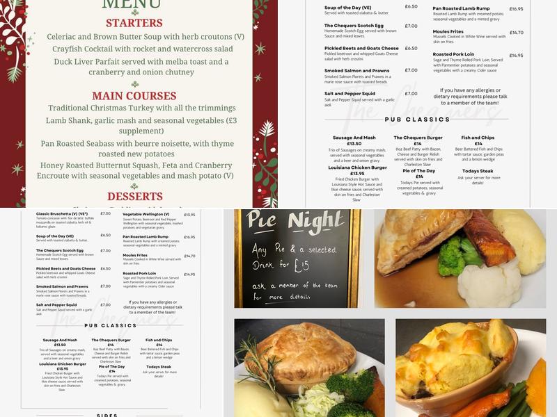 The Chequers Inn Menu