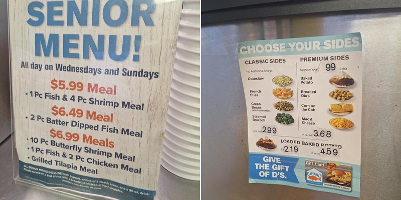 Captain D's Menu