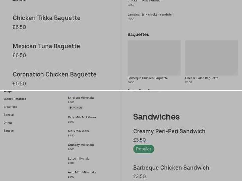 Baguettes & More Menu