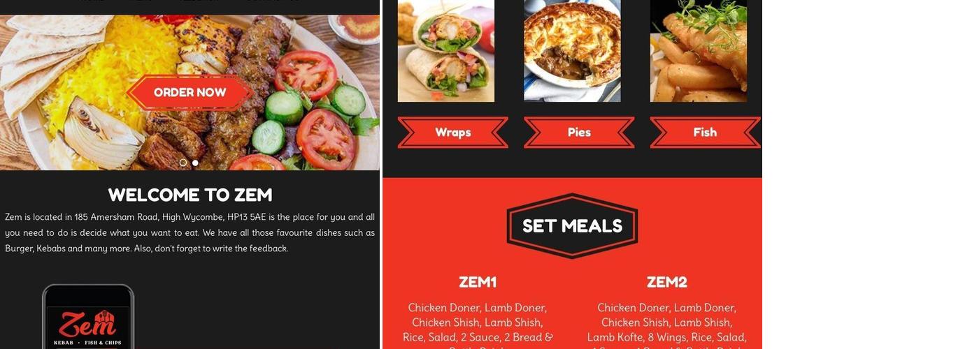 Zem Kebab Menu