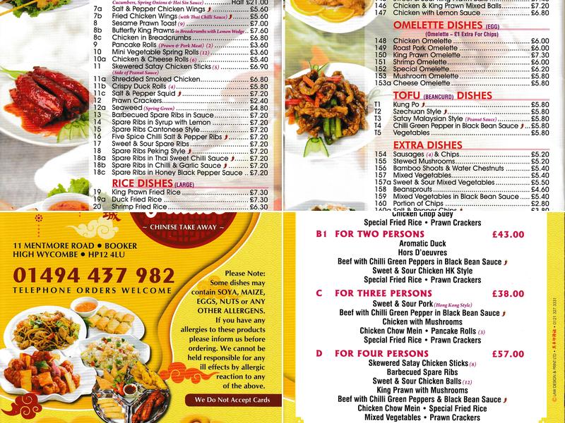 Golden Palace Menu