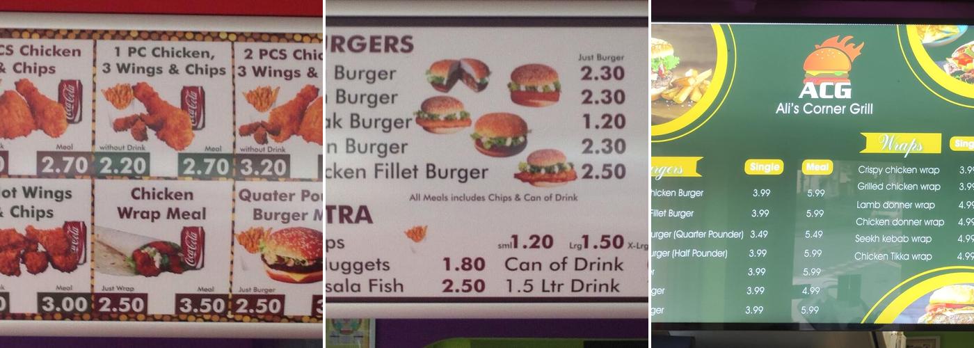 Ali's Corner Grill Menu