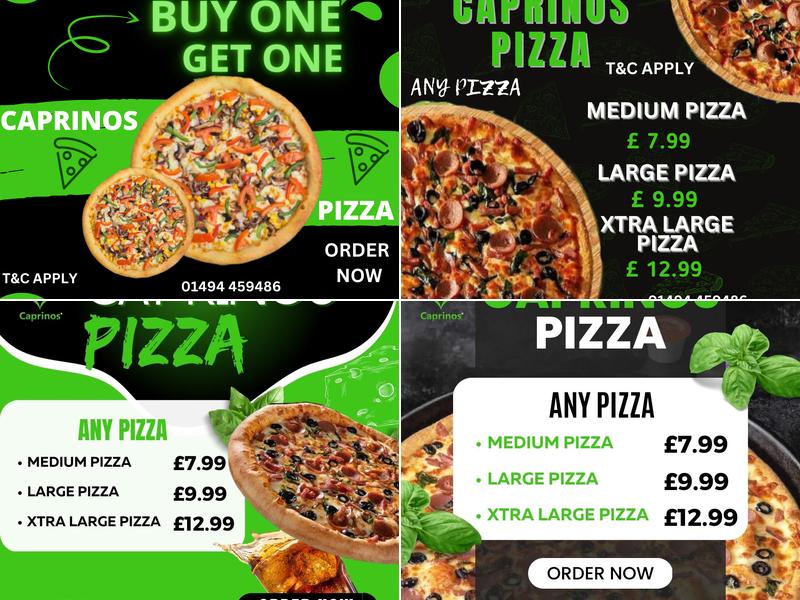 Caprinos Pizza High wycombe Menu