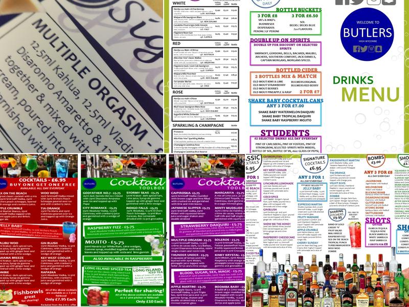Butlers Menu