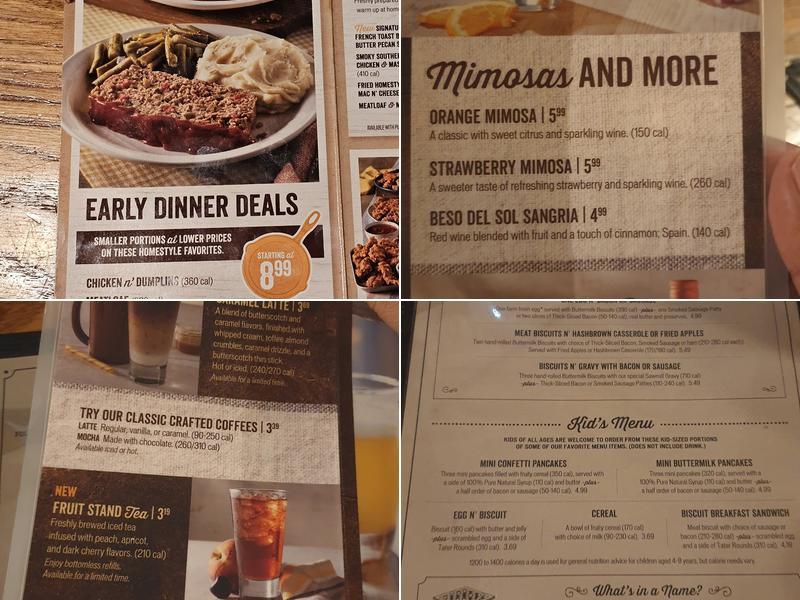 Cracker Barrel Old Country Store Menu