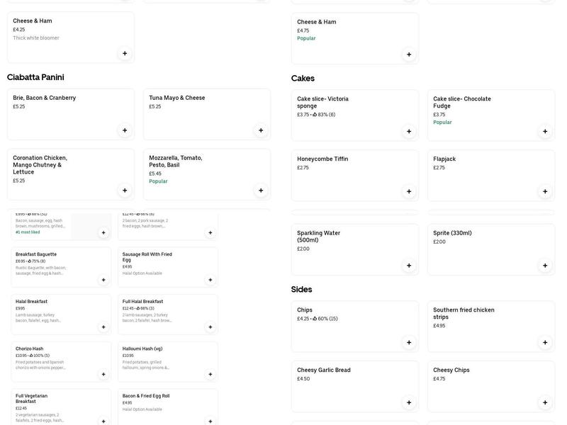 Universal Fast Food Ltd. Menu