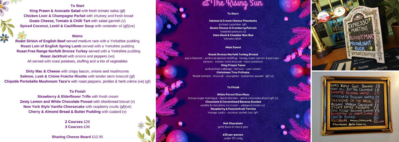The Rising Sun Menu