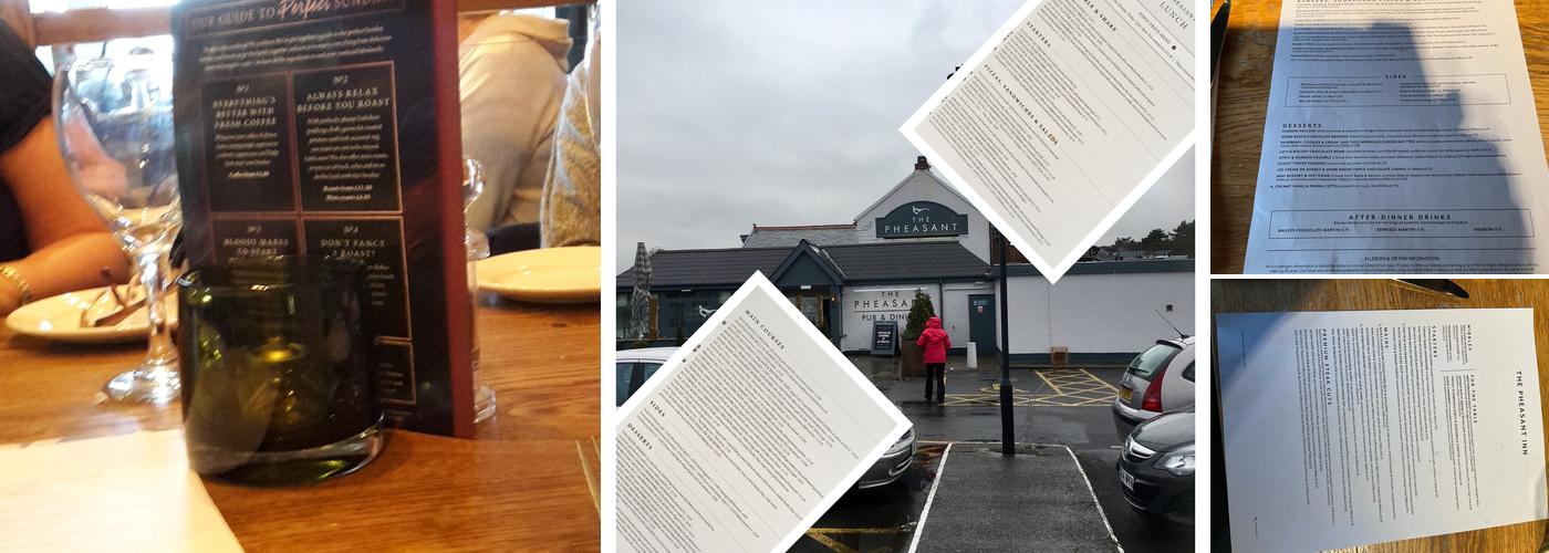 Pheasant Inn Liverpool Menu