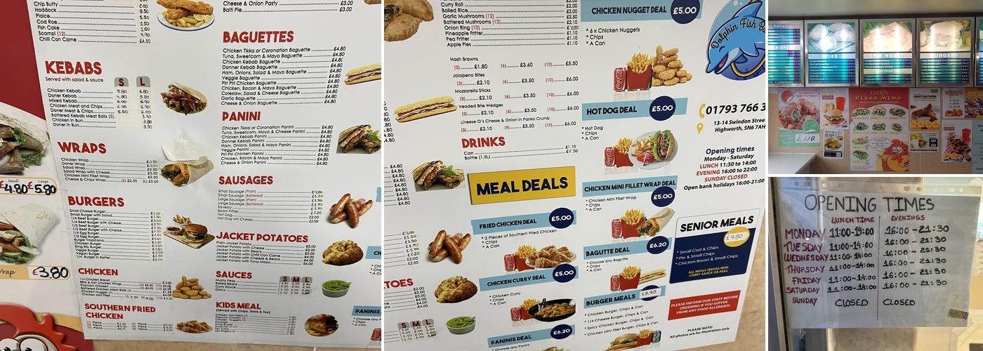 Dolphin Fishbar Menu