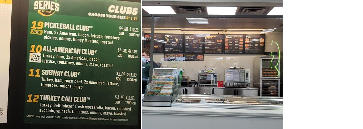 Subway Menu