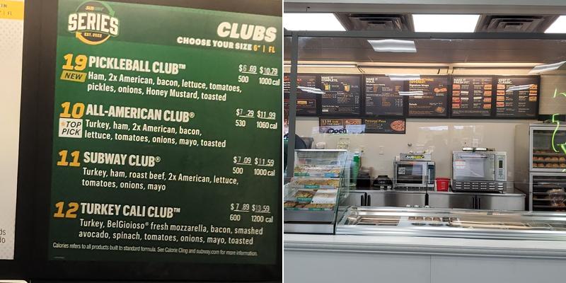 Subway Menu