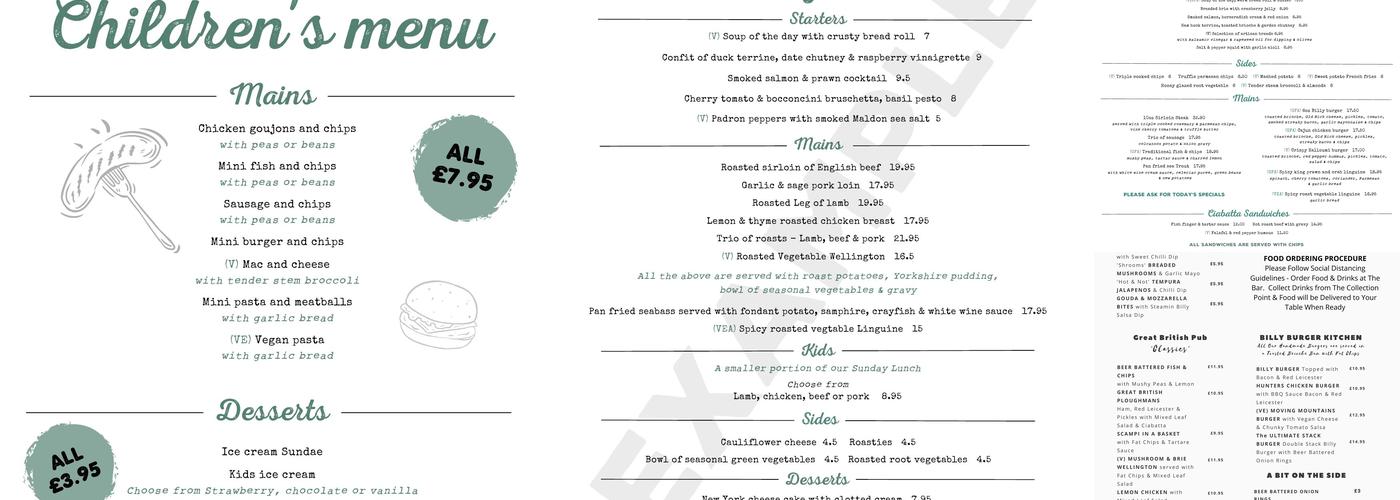 Steamin’ Billy The Railway Menu