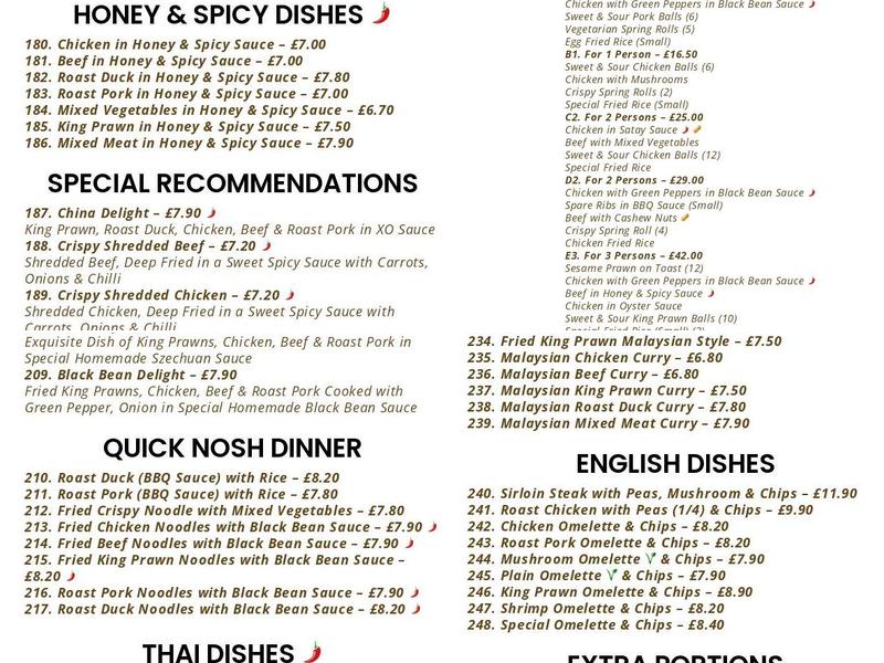 Peking Wok Menu