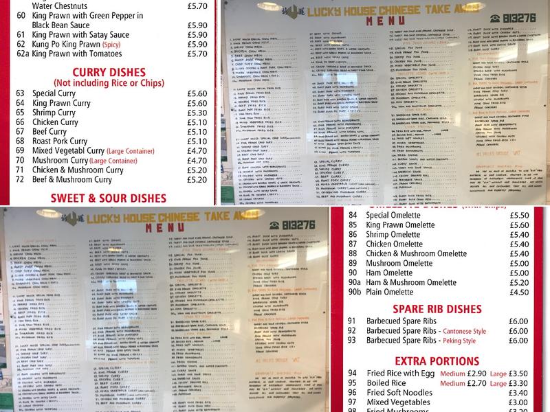 Lucky House Menu